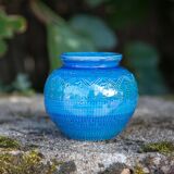 Aldo Londi ceramic for Bitossi, vintage vase, collection, Rimini blue vase, interior decoration