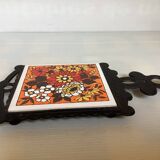 Yellow-orange teapot trivet Japan