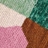 Moroccan Berber carpet beni ouarain ecru with colorful patterns 275x196cm