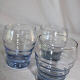 3 vintage blue antique glasses