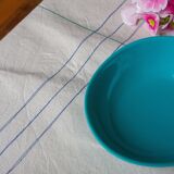 Nappe, écru, surpiqûres bleue/verte