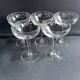 5 blown glass champagne glasses with cut bee decoration