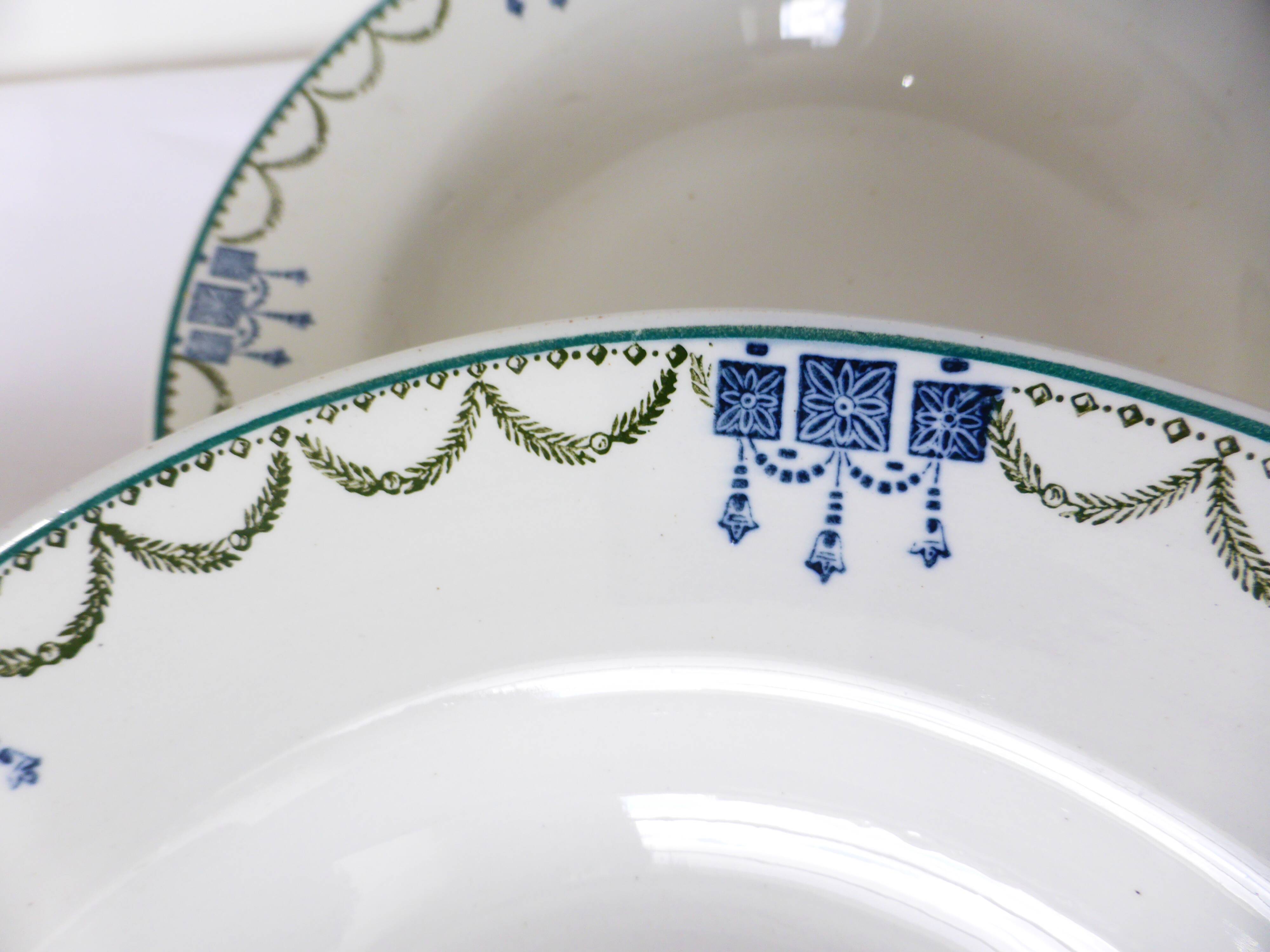 4 vintage deep plates from St Amand 220628