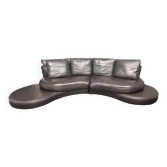 Vintage Roche Bobois leather sofa, Leather sofa, original leather sofa
