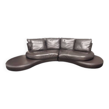 Roche Bobois Vintage Leather Sofa, Leather Sofa, Original Leather Sofa