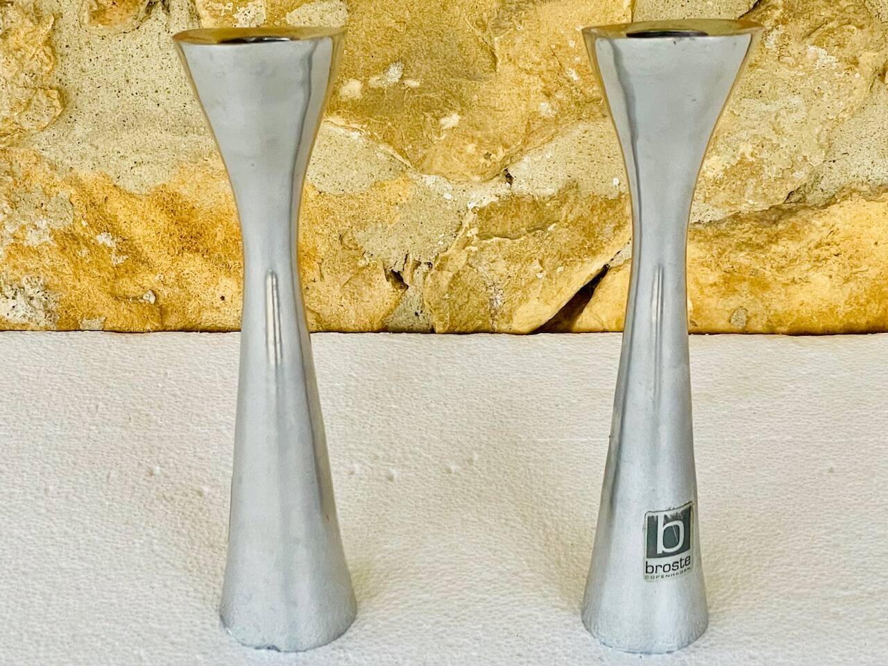 Scandinavian pair of candlesticks by Broste, Copenhagen circa 1970/1980.