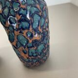 set of 2 Rare Super Color Crusty Fat Lava Vases by Scheurich, Germany WGP, 1970s