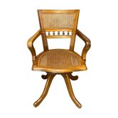 Fauteuil de bureau américain canné époque 1900