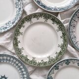 6 mismatched Saint Amand ironstone flat plates