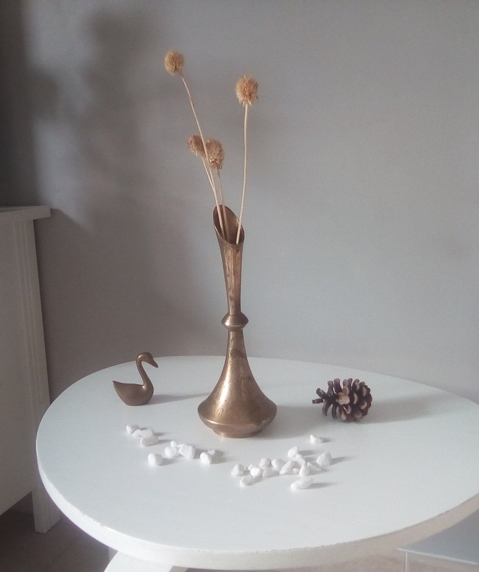 Vintage solid brass soliflore vase