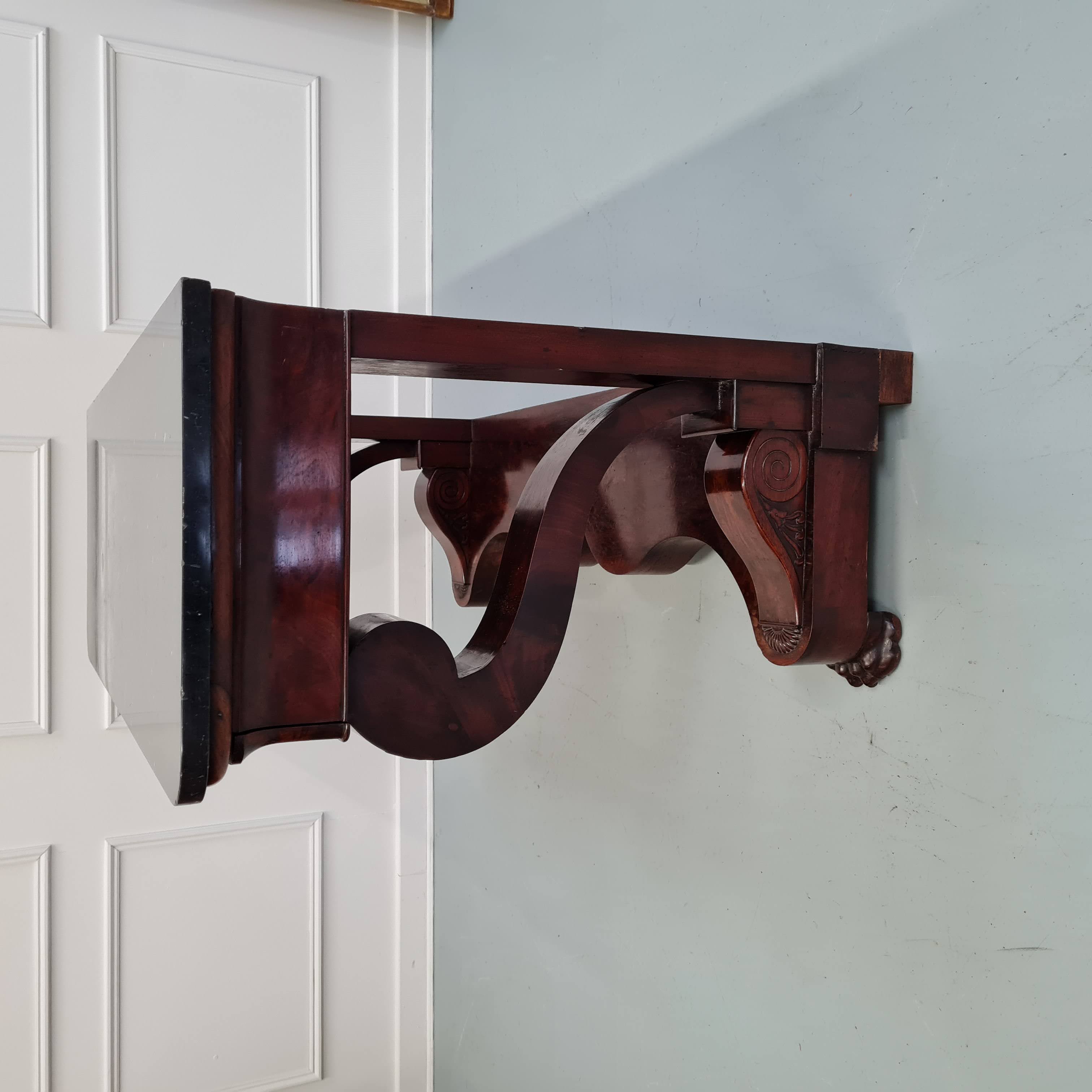 Antique french flame mahogany console table c1830