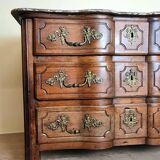 Commode Arbalette époque Louis XIV en noyer massif vers 1700