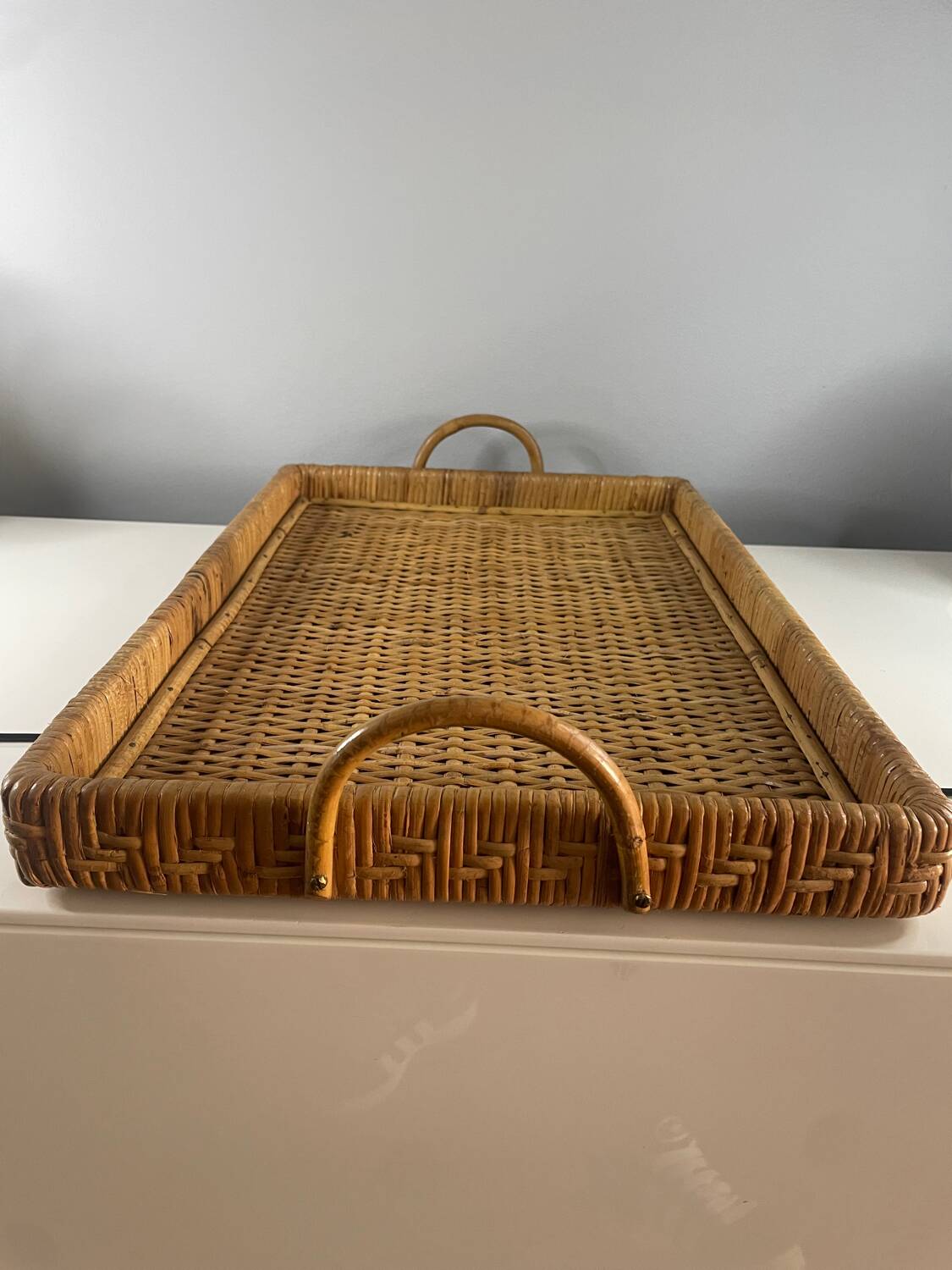 Bamboo wicker tray