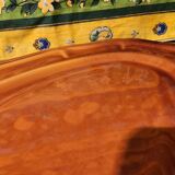 Large thick oval serving dish, Provence ceramic fleur-de-lis