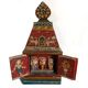 Indian temple made of hand-painted wood