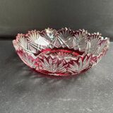 Overlay cut crystal salad bowl