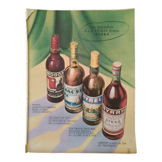 Advertisement paper alcohol wine aperitif rum porto byrel Byrrh issue period review