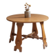 Round beech coffee table with curved legs, 1980s.