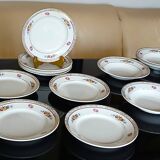 Set of 11 Flat Plates and 8 Deep Plates in Céranord St Amand Earthenware