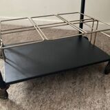 Vintage teak and metal bar trolley