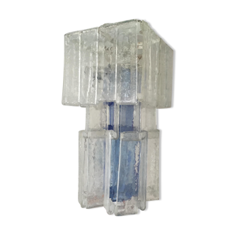 Large Italian clear and blue glass Pendant lamp from Fratelli Toso Murano, 1970s