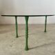 Old bean coffee table free form glass top Italian design 80s vintage
