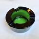 Vintage 1960s Retro Round Thick Green Glass Ashtray