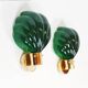 Pair of Italian 1970s wall lamps in Murano glass and brass