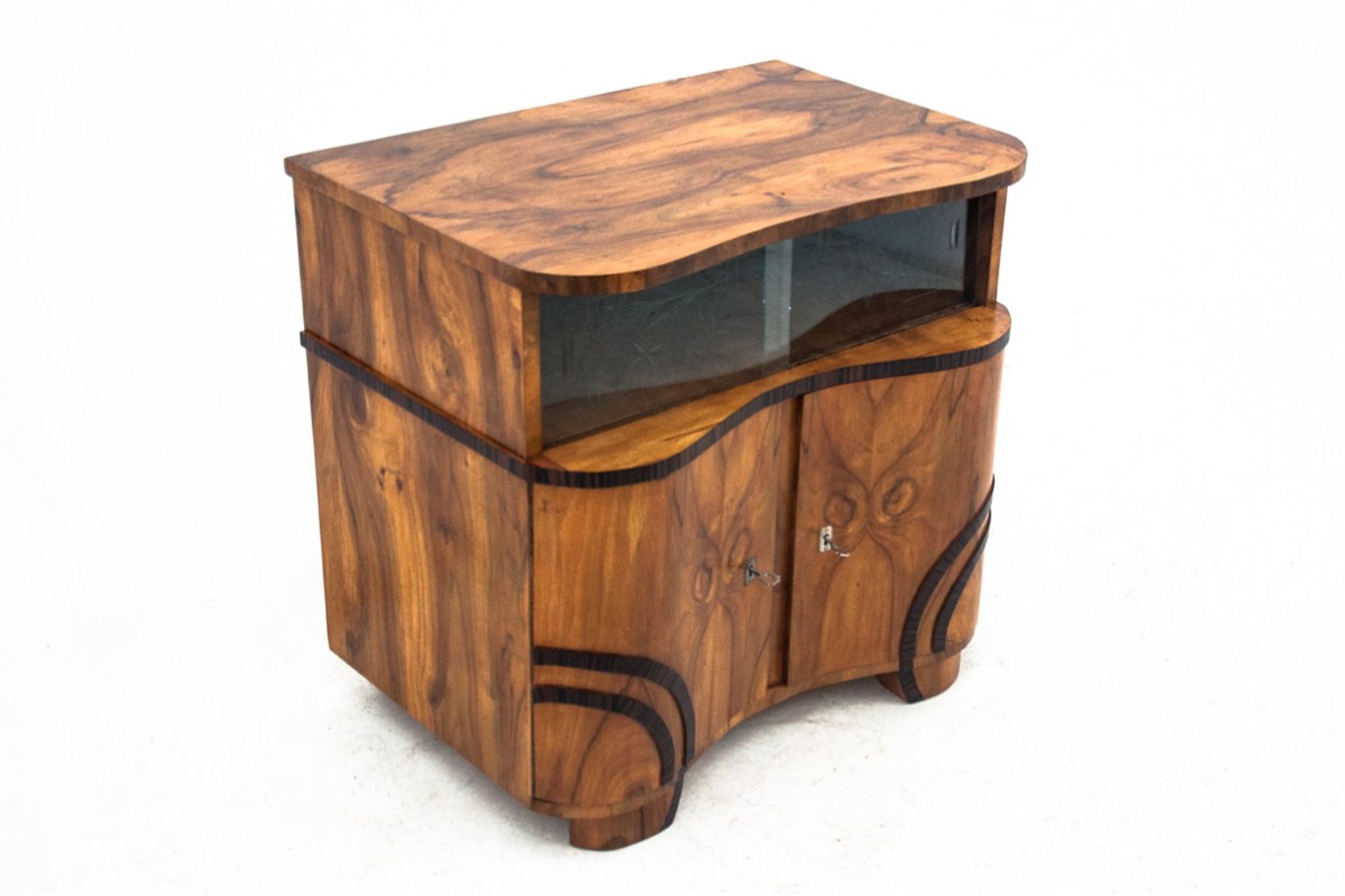 Art Deco glass chest of drawers, Poland, 1950s. After renovation.