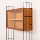 Italian mid-century free standing wall unit with a display cabinet, 1960s