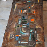 Coffee table in enamelled lava 1960