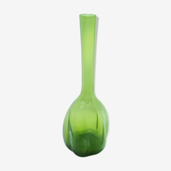Scandinavian green glass vase