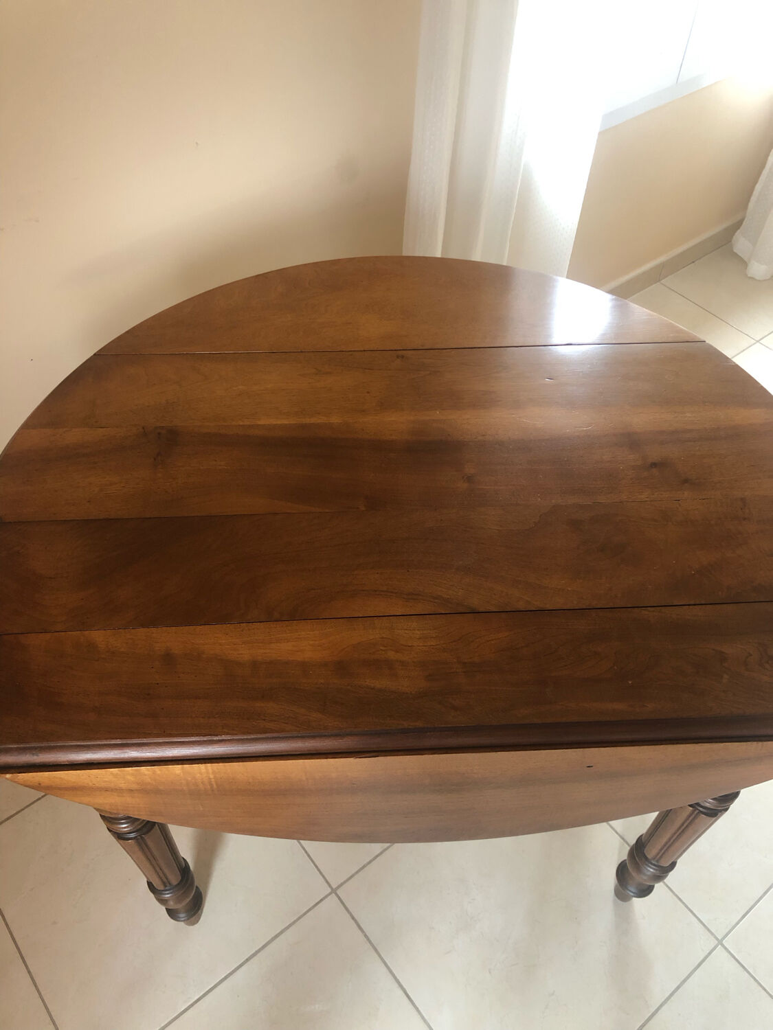 Half moon walnut table