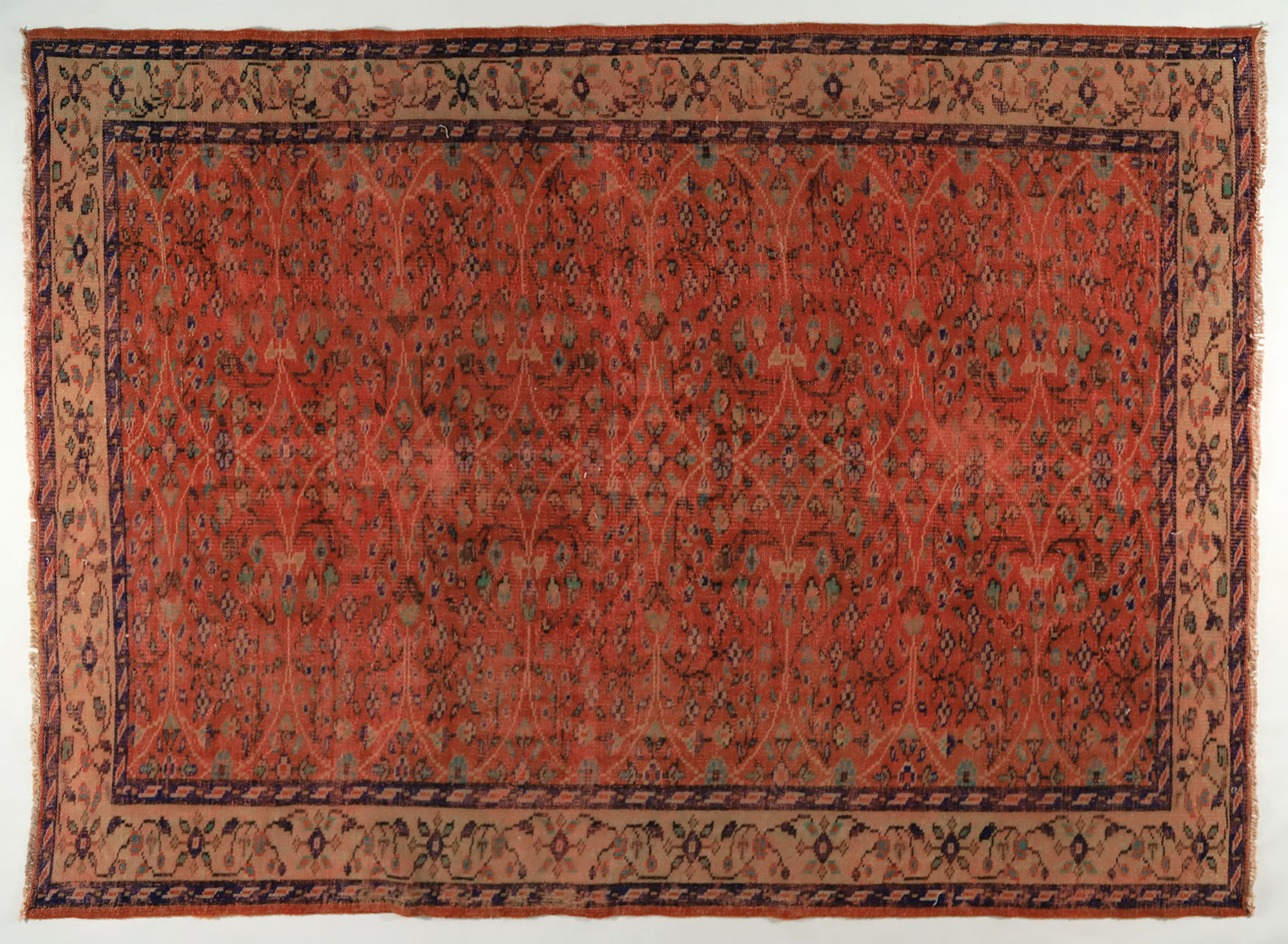 Anatolian handmade vintage rug 285 cm x 198 cm