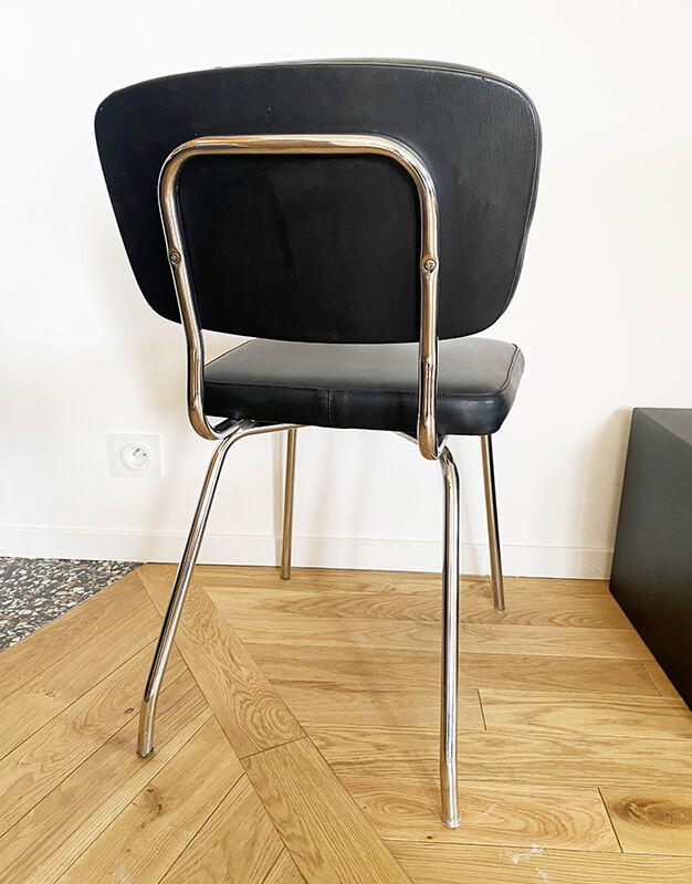 Black leatherette chair