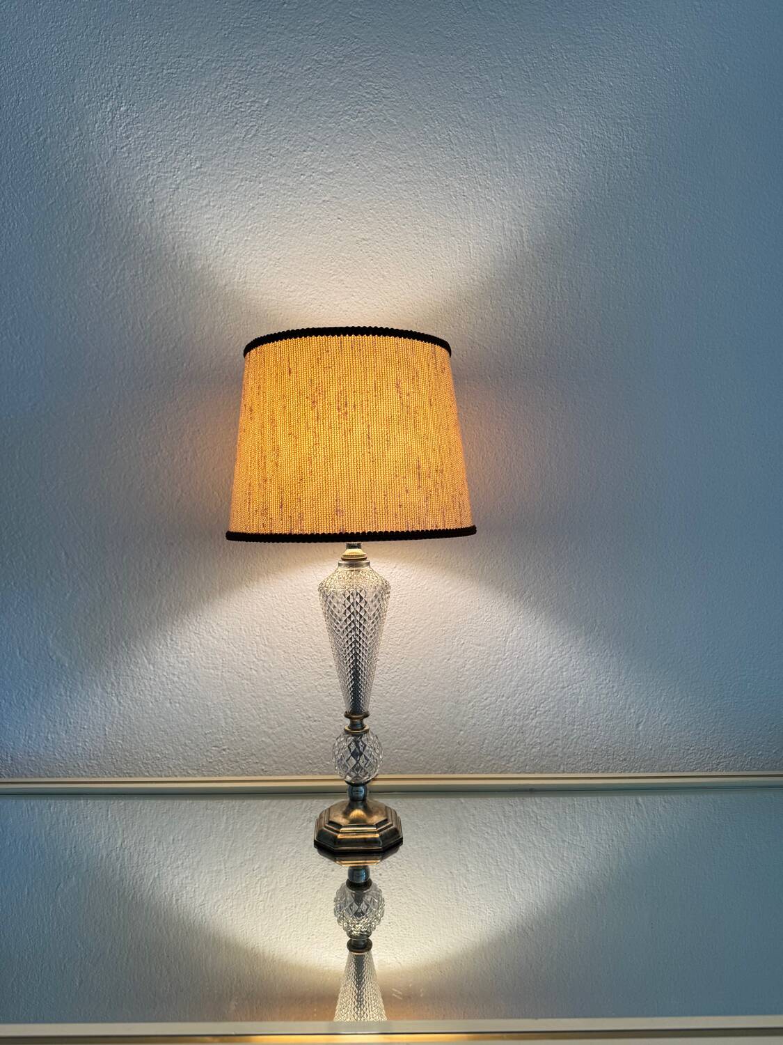 Glass and brass lamp from the 60s