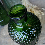 Bouteille vase en verre recyclé vert sapin