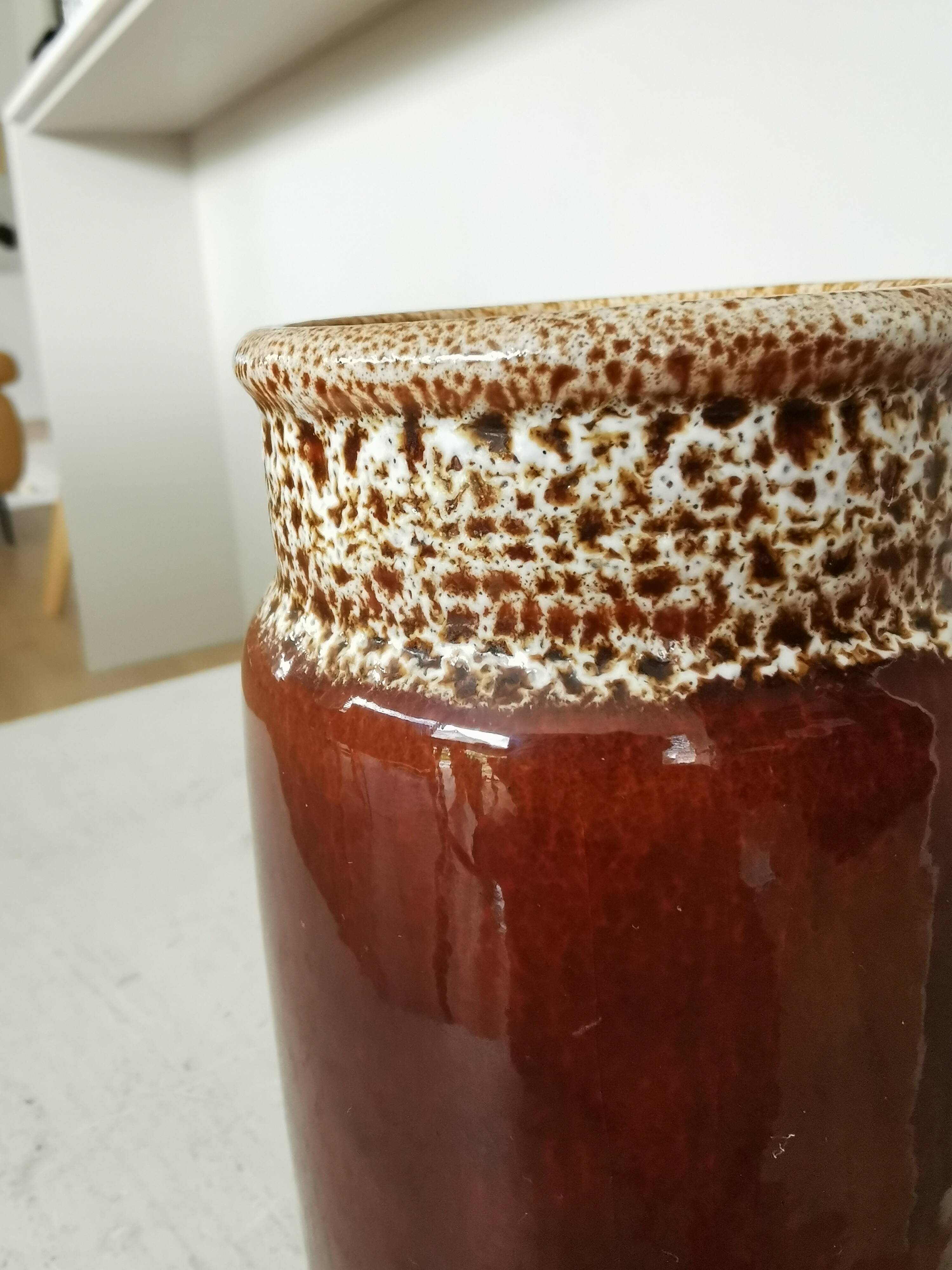 Vintage KIL Yugoslavia Ceramic Vase: Speckled Brown Glaze, 1970s Rustic Pot