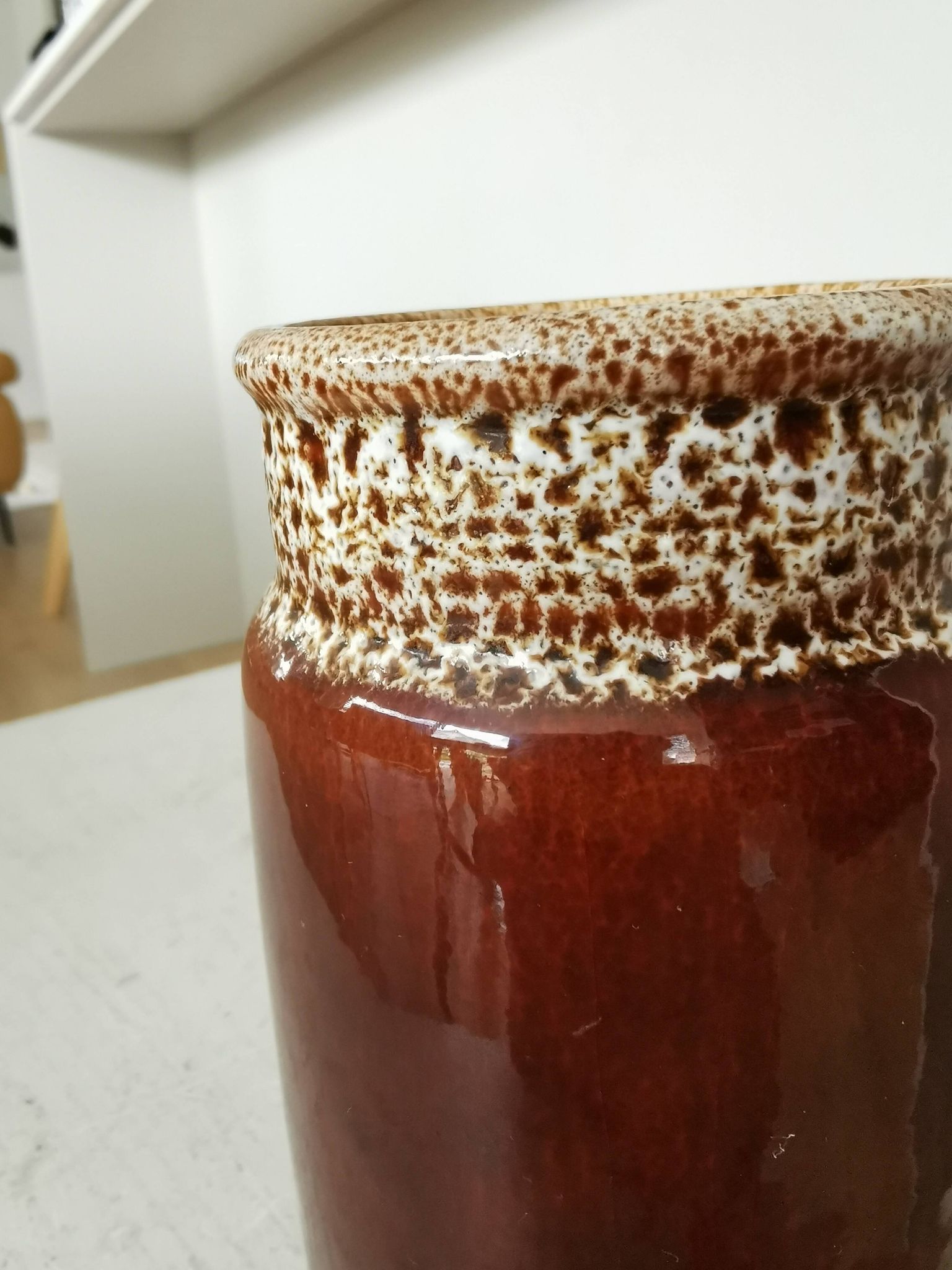 Vintage KIL Yugoslavia Ceramic Vase: Speckled Brown Glaze, 1970s Rustic Pot