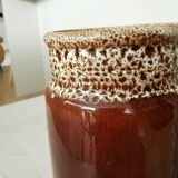 Vintage KIL Yugoslavia Ceramic Vase: Speckled Brown Glaze, 1970s Rustic Pot