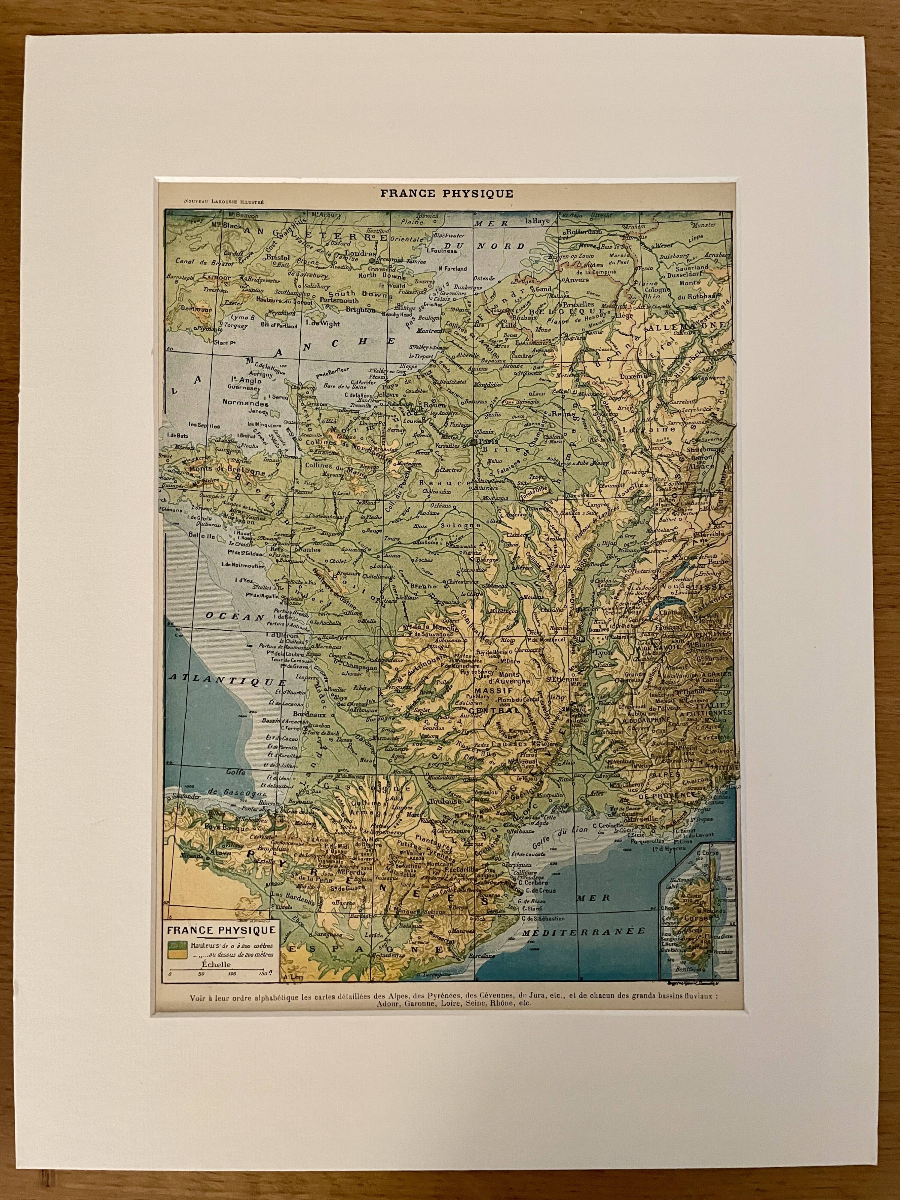 Old geological map of France - 1900