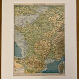 Old geological map of France - 1900