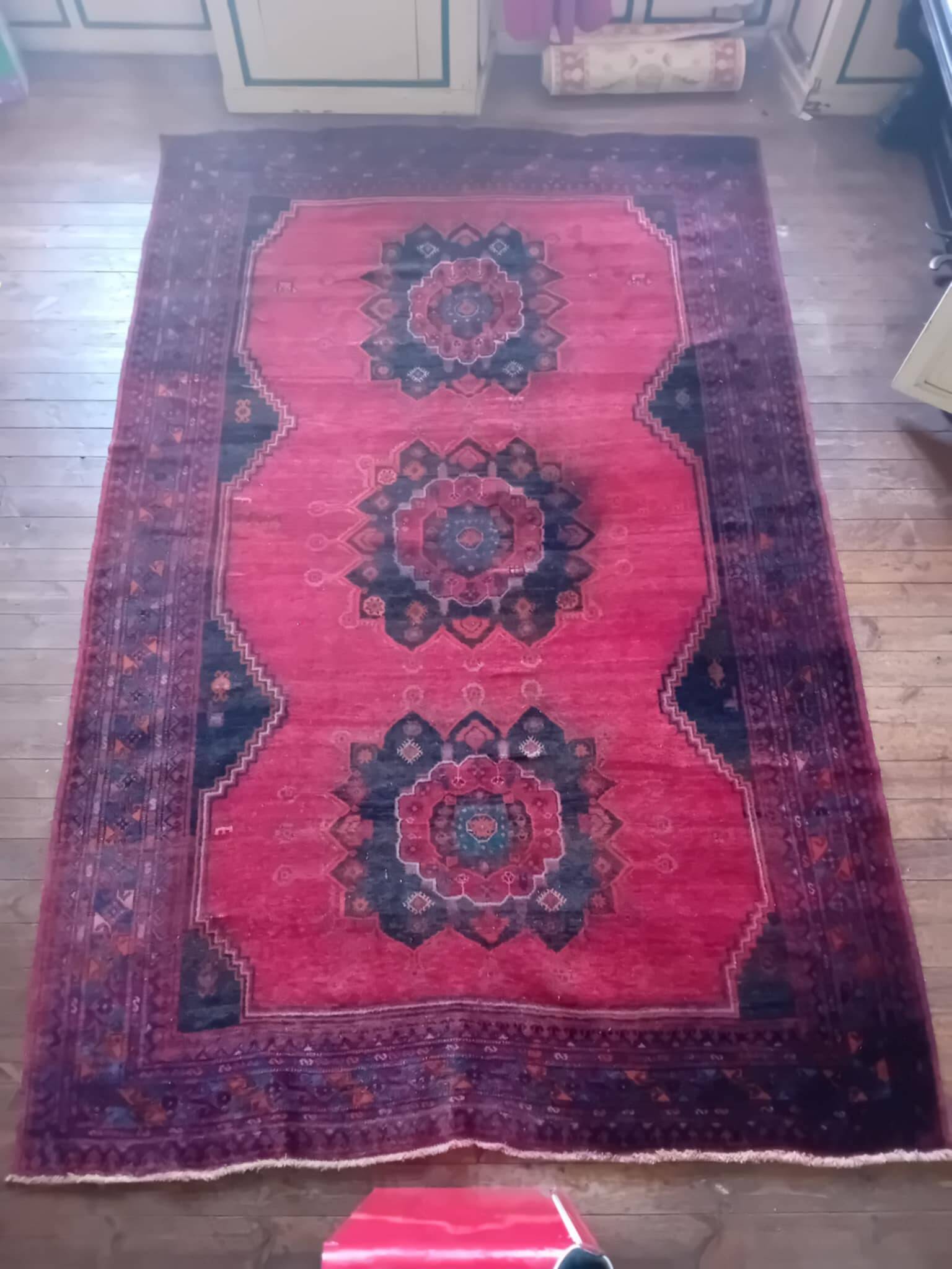XXL handmade Persian rug 355x283cm
