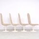 Set of 4 vintage velvet tulip swivel chairs, 1970s