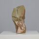 Cubist Marble Head Sculpture, Signed AW, 2008