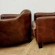 Pairs of vintage leather club armchairs