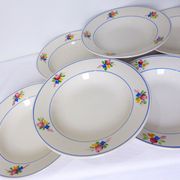 Set of 6 vintage soup plates from the Gien factory, Nice model
