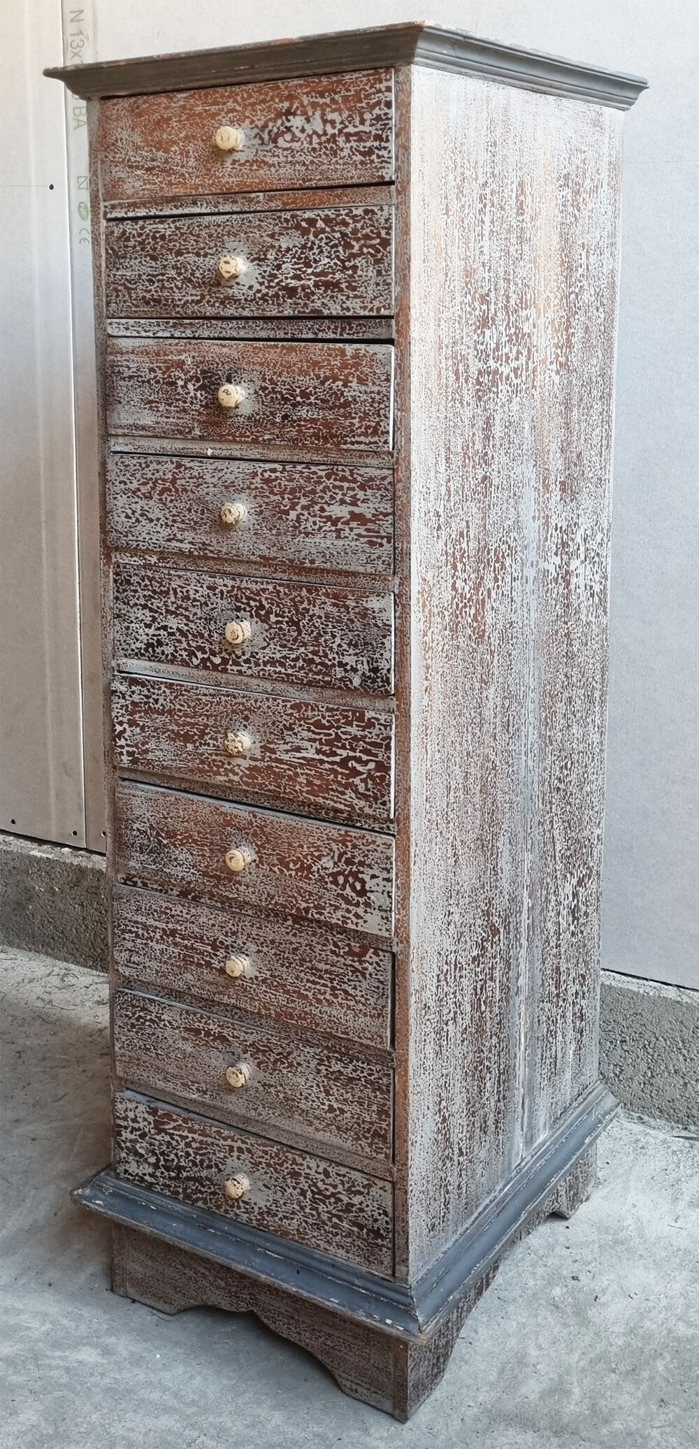 Column with workshop drawers, wooden, vintage, 50s