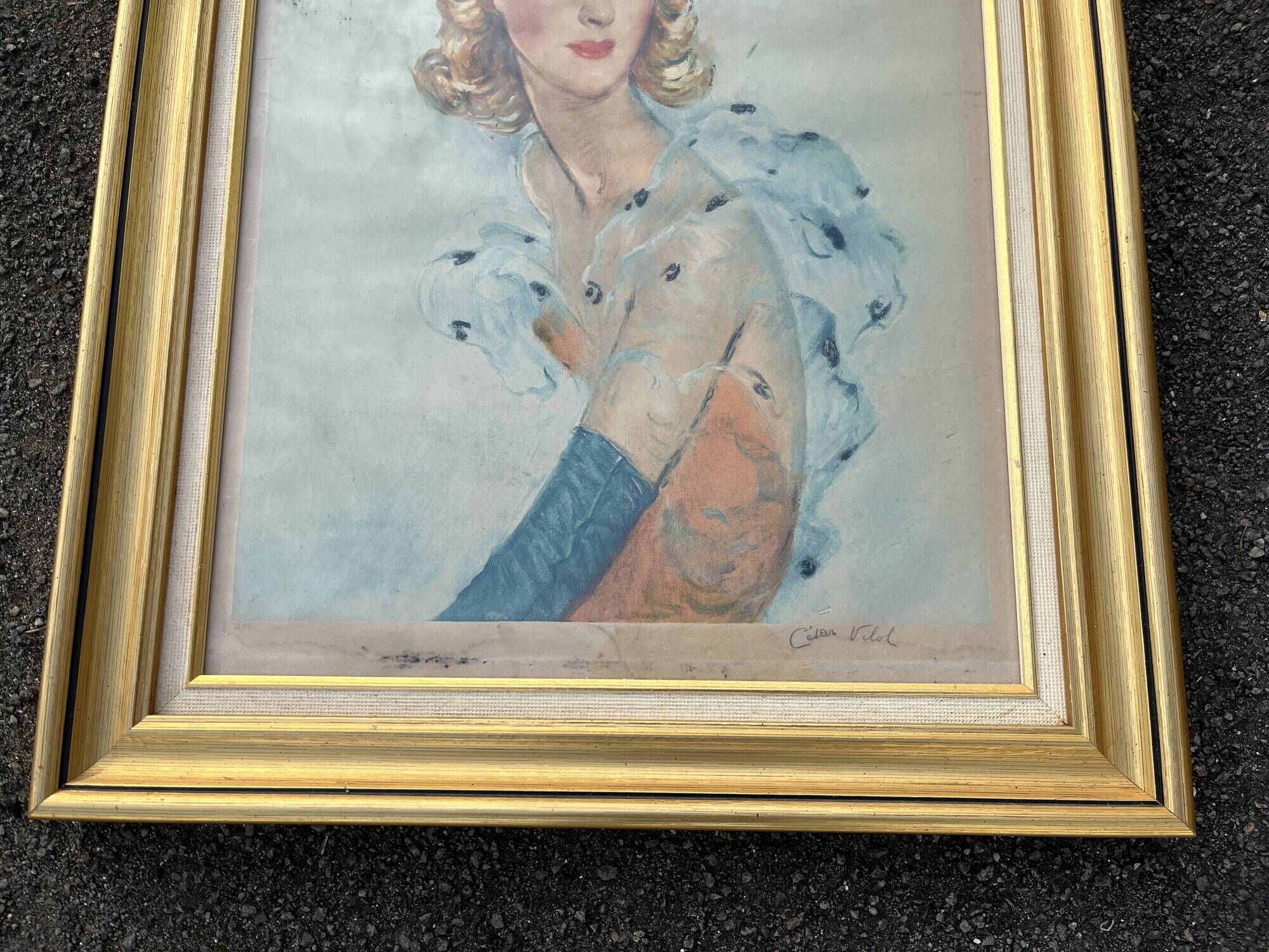 Painting Portrait of a Woman Cesar VILOT Art Deco
