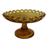 Bowl on openwork amber glass base